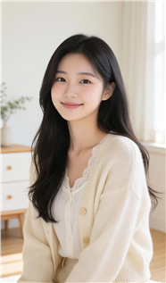 韩系温柔风浅色系穿搭美女图片