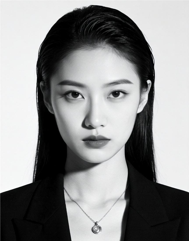 黑白风格清冷禁欲系美女写真图片