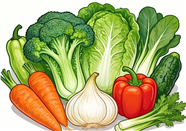 卡通插画风格蔬菜食材设计图片