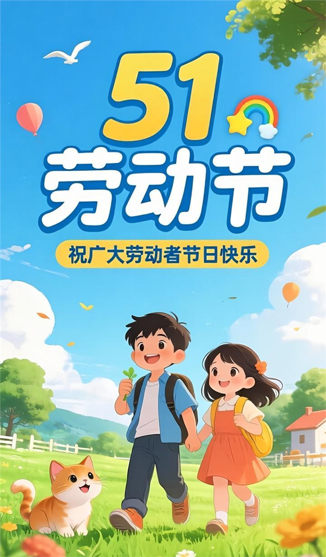 51劳动节卡通插画风格海报图片