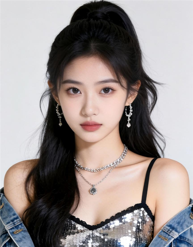 时尚高马尾性感美女写真图片