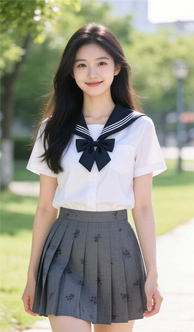 清纯大学生美女穿着水手服图片