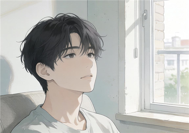 清淡治愈系漫画风帅哥图片