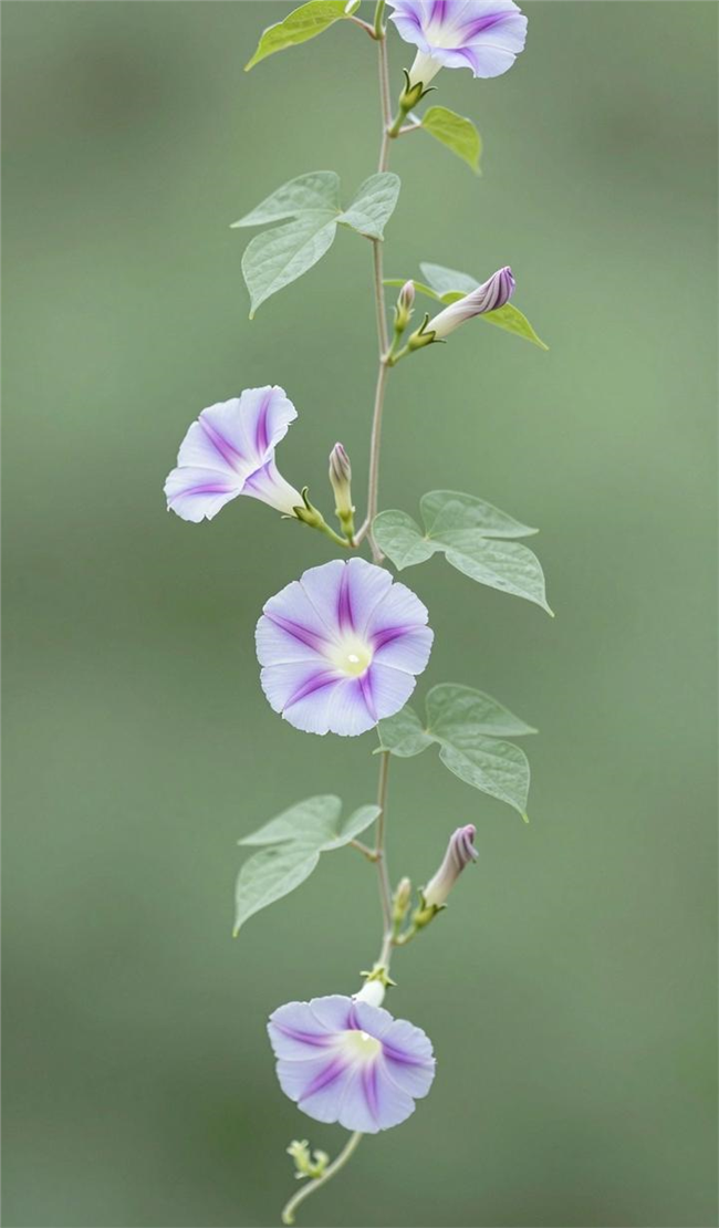紫色牵牛花花藤摄影图片
