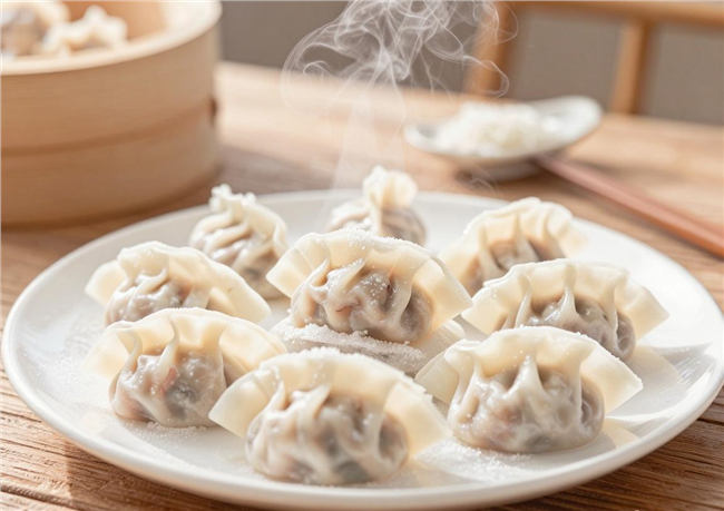 热腾腾的冬至水饺摄影图片