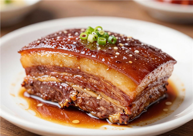美味东坡肉特写摄影图片