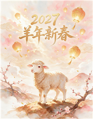 2027羊年新春插画海报图片