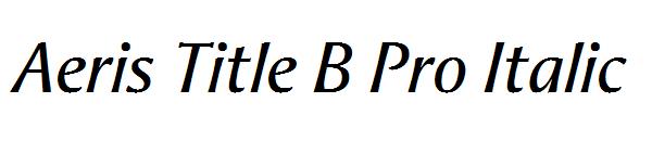 Aeris Title B Pro Italic