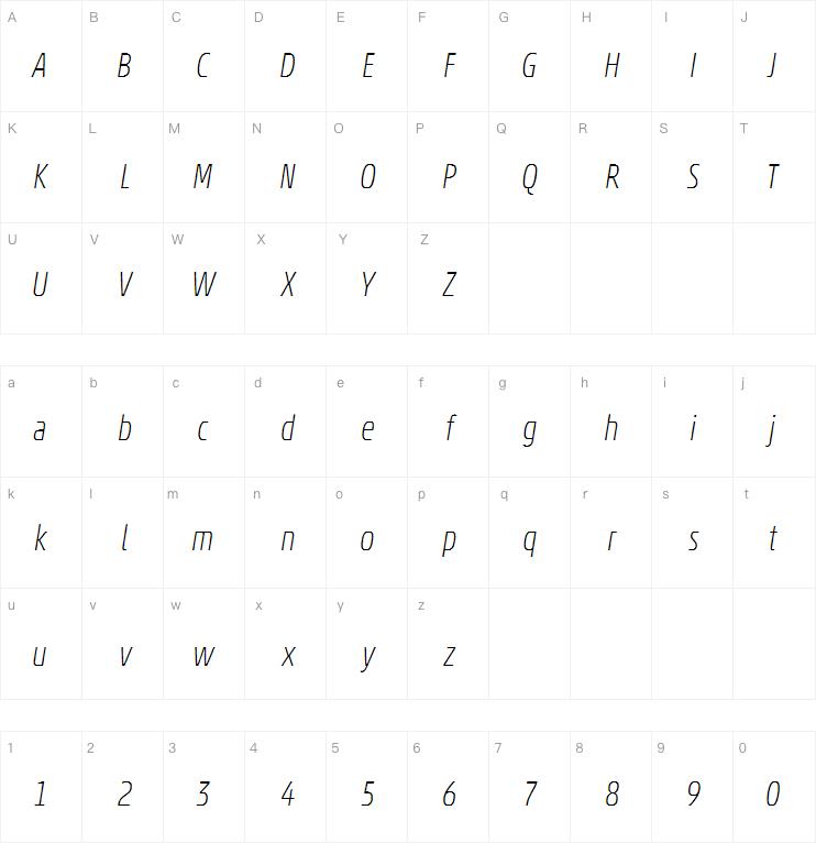 Akko Pro Thin Condensed Italic