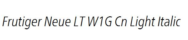 Frutiger Neue LT W1G Cn Light Italic
