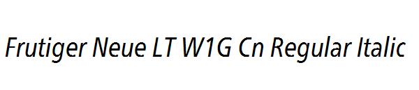 Frutiger Neue LT W1G Cn Regular Italic