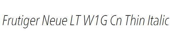 Frutiger Neue LT W1G Cn Thin Italic