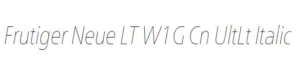 Frutiger Neue LT W1G Cn UltLt Italic