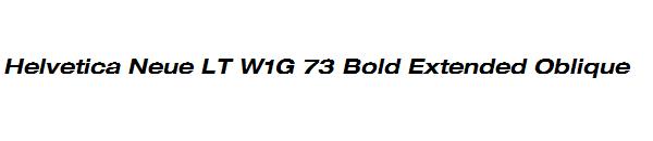 Helvetica Neue LT W1G 73 Bold Extended Oblique