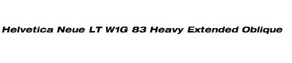 Helvetica Neue LT W1G 83 Heavy Extended Oblique