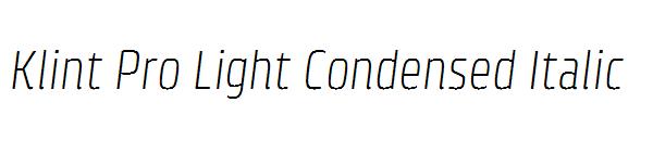 Klint Pro Light Condensed Italic
