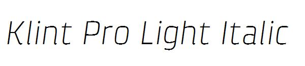 Klint Pro Light Italic