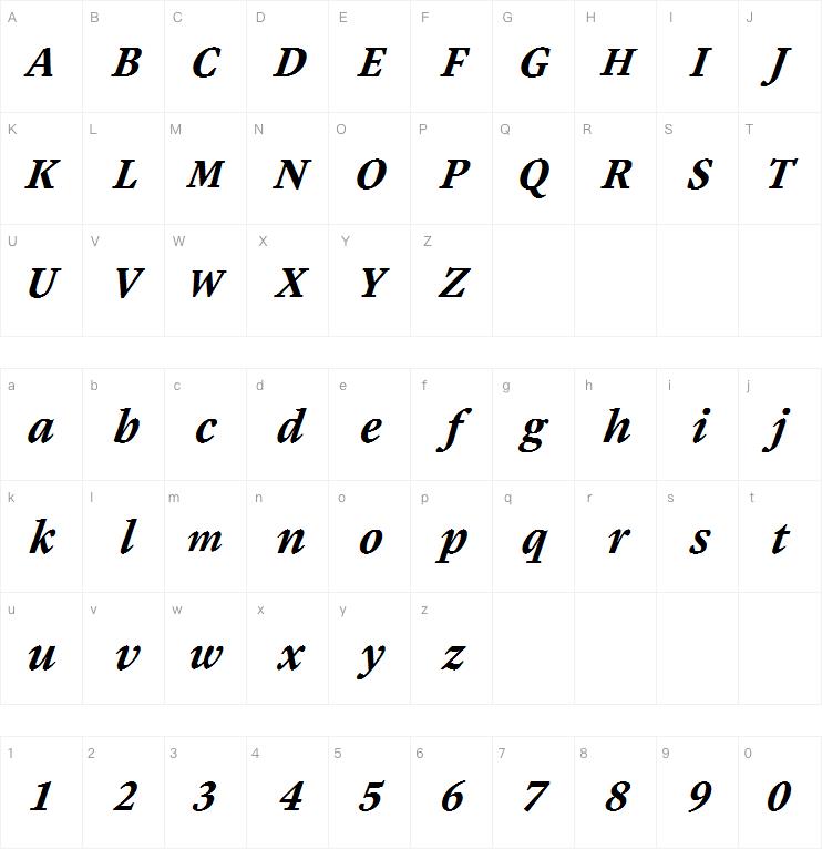 Malabar LT Pro Bold Italic