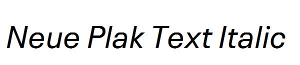 Neue Plak Text Italic