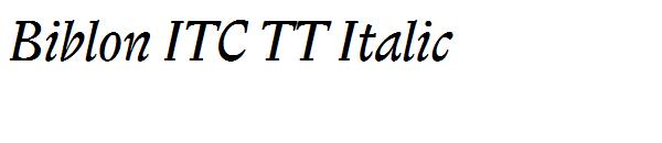 Biblon ITC TT Italic
