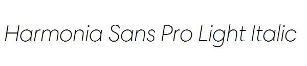 Harmonia Sans Pro Light Italic