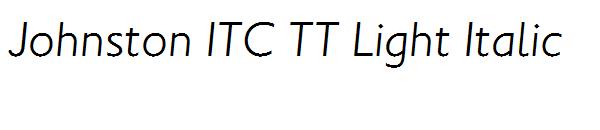 Johnston ITC TT Light Italic