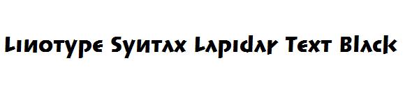 Linotype Syntax Lapidar Text Black