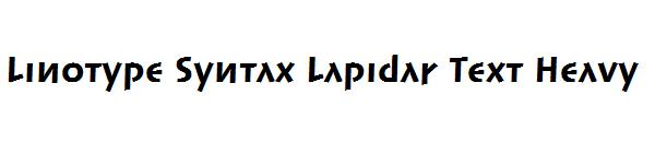 Linotype Syntax Lapidar Text Heavy