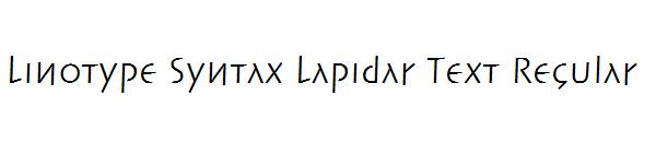 Linotype Syntax Lapidar Text Regular