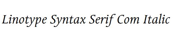 Linotype Syntax Serif Com Italic