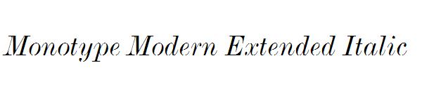 Monotype Modern Extended Italic