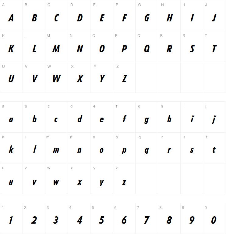Tempo LT Heavy Condensed Italic