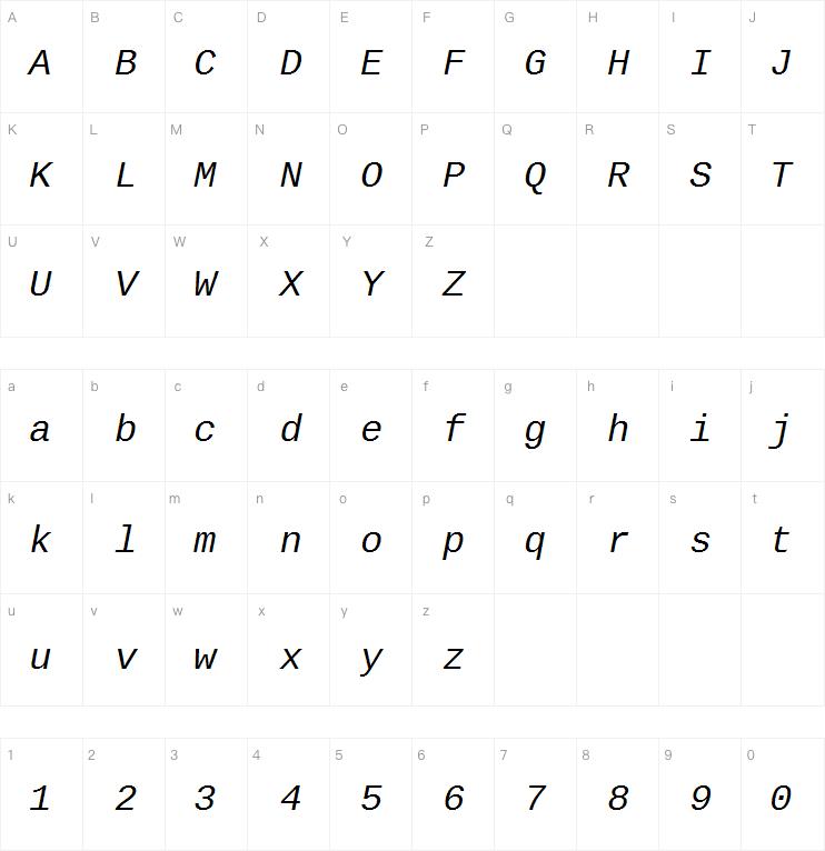 Ascender Sans Mono WGL Italic