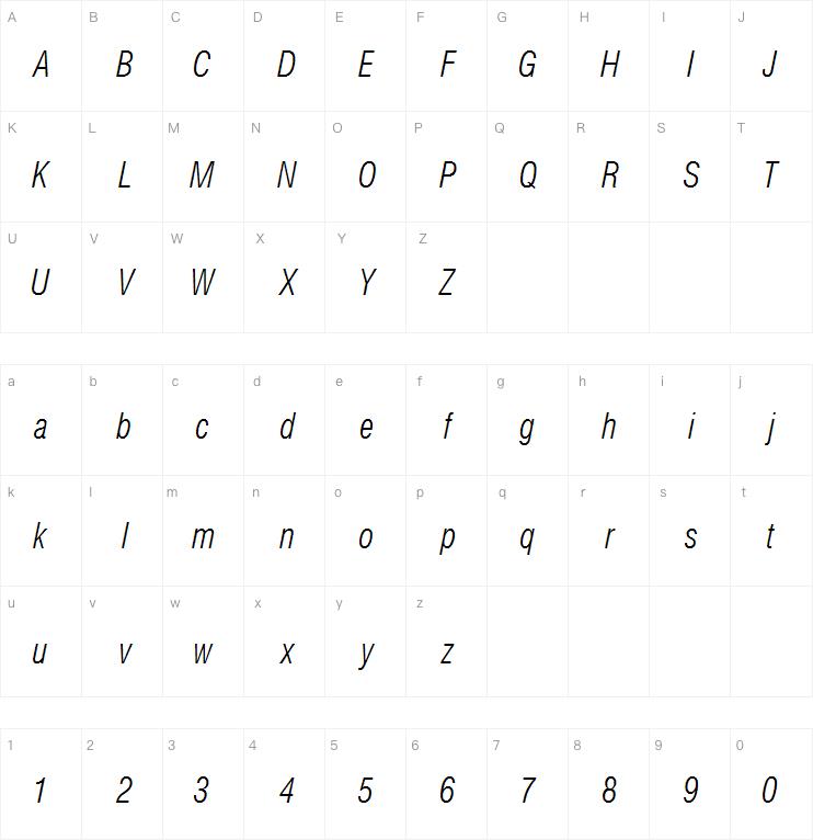 CG Triumvirate Condensed Light Italic