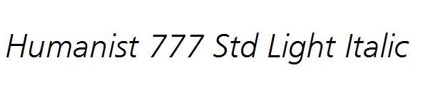 Humanist 777 Std Light Italic