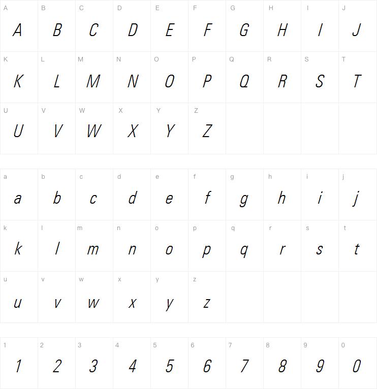 Linotype Univers Com 321 Condensed Light Italic