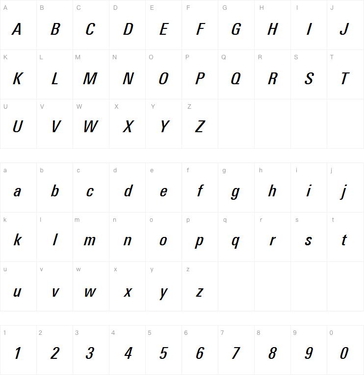 Linotype Univers Com 521 Condensed Medium Italic