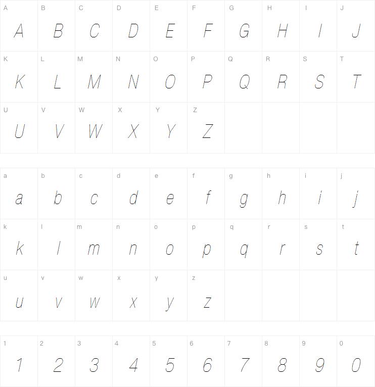 Neue Helvetica Pro 27 Condensed Ultra Light Obliqu