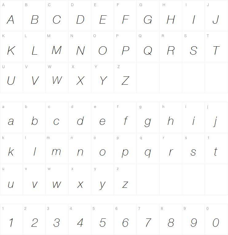 Neue Helvetica Pro 36 Thin Italic