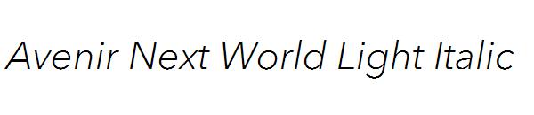 Avenir Next World Light Italic