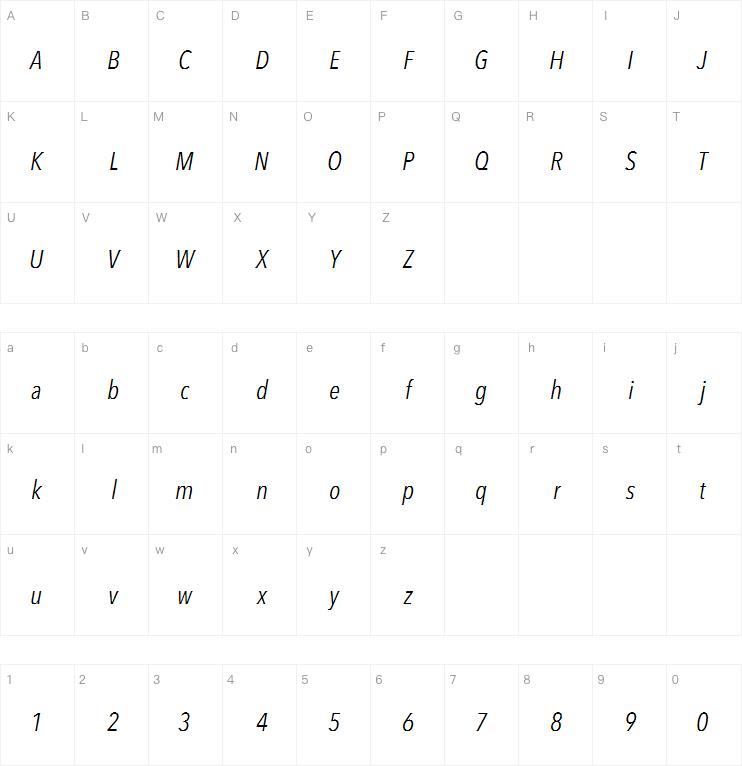 Avenir Next W1G Condensed Italic