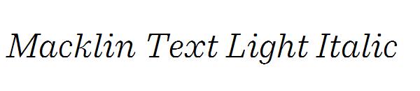 Macklin Text Light Italic