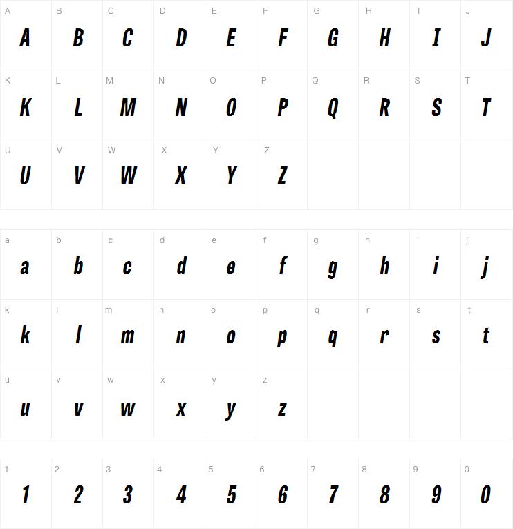 Tablet Gothic Compressed Extrabold Oblique