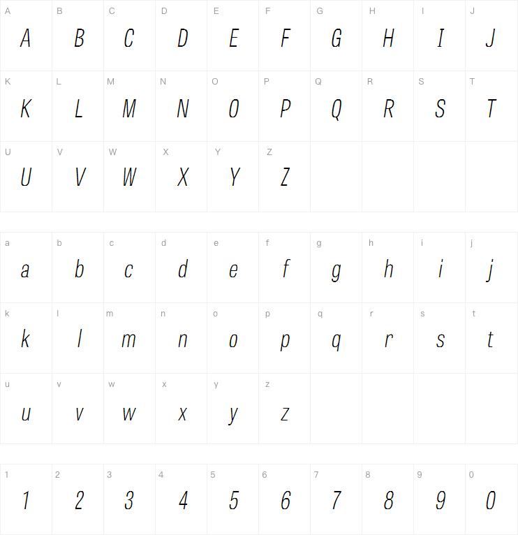 Tablet Gothic Compressed Thin Oblique
