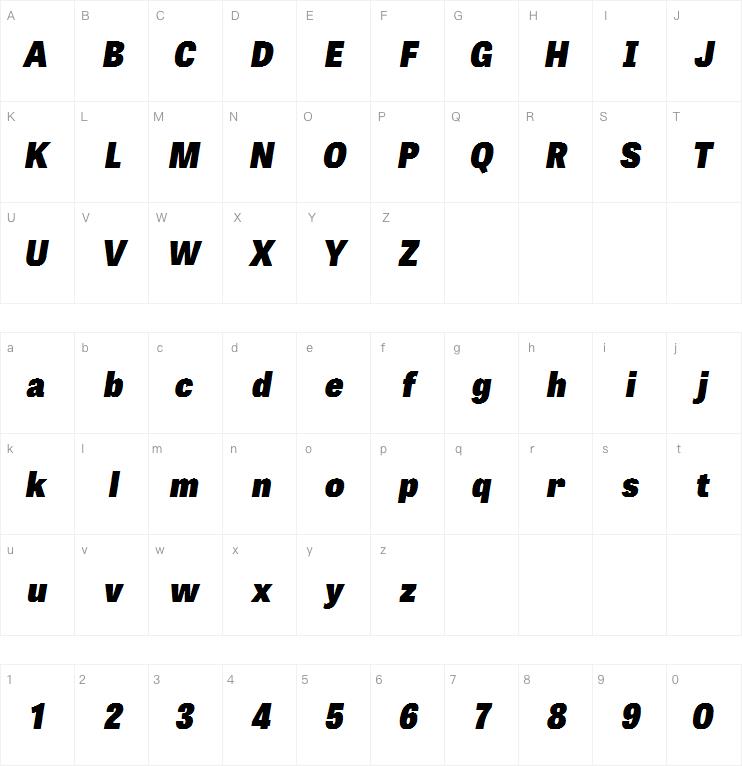 Tablet Gothic Narrow Heavy Oblique