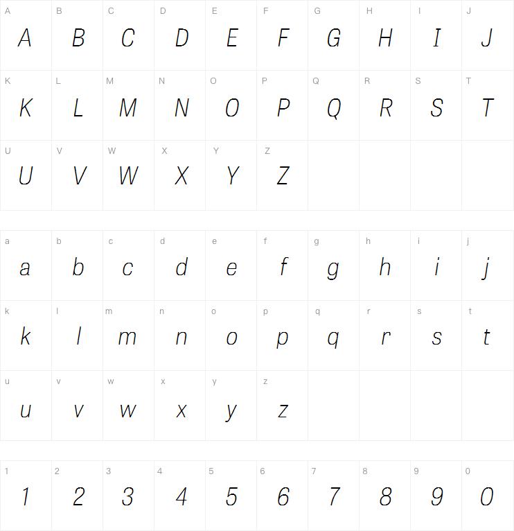 Tablet Gothic Narrow Thin Oblique