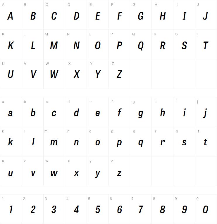 Tablet Gothic SemiCondensed SemiBold Oblique