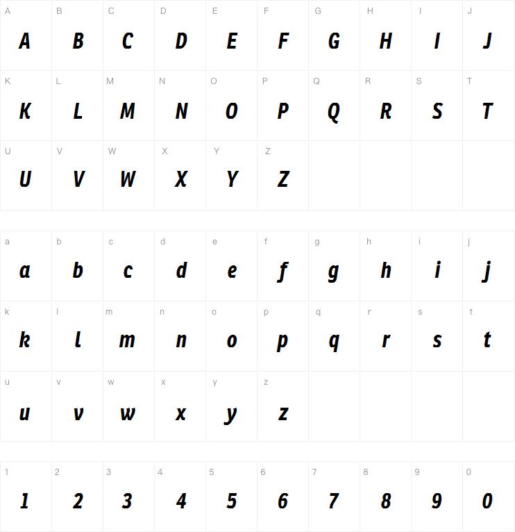 Ronnia Condensed Bold Italic