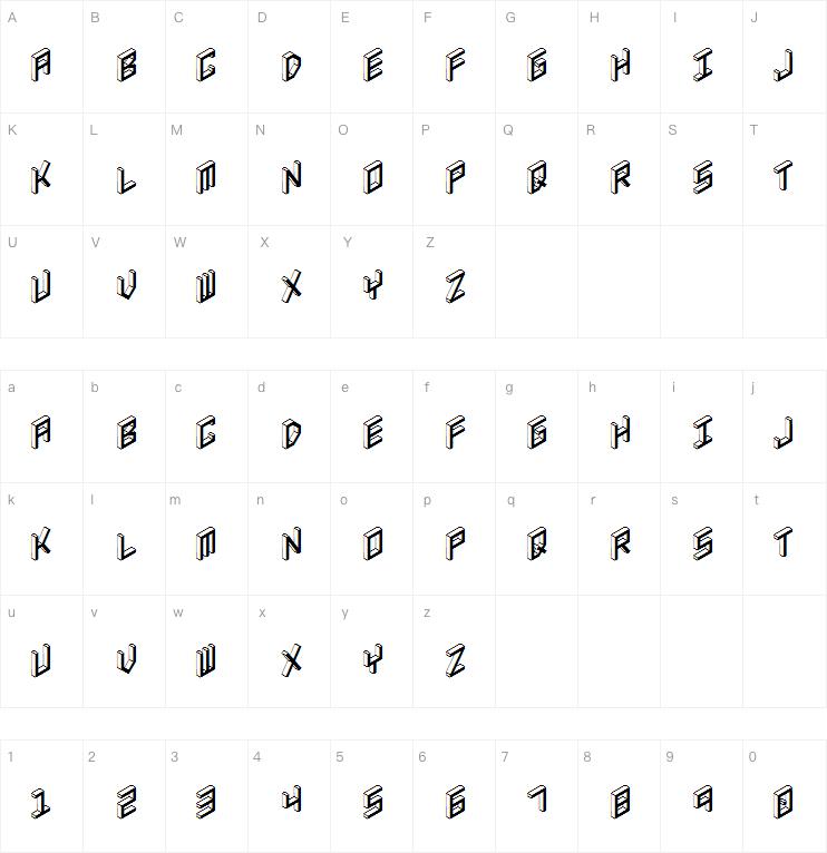 3D Isometric字体