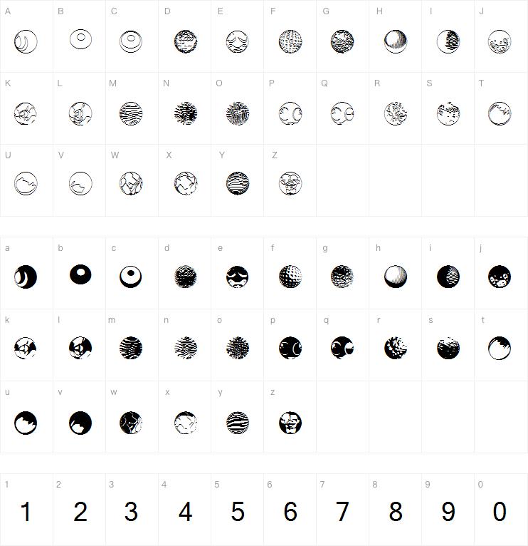 52 Sphereoids字体